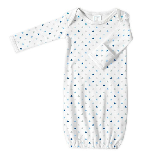 Cotton Gown - Blue Tiny Triangles 1