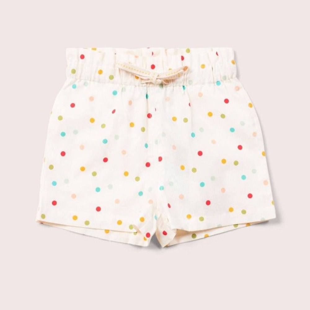 Little Green Radicals By The Sea Rainbow Spots Seersucker Shorts 