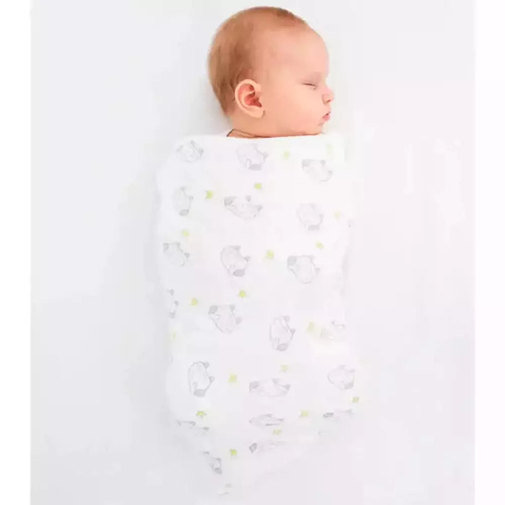 Muslin Swaddle Blanket - Little Lamb and Stars 2