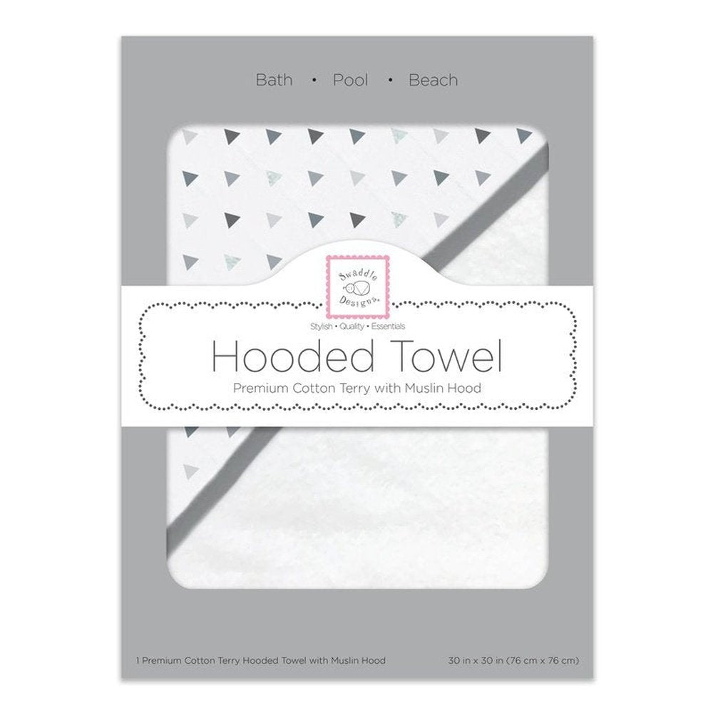 Muslin + Cotton Hooded Towel - sterling 1