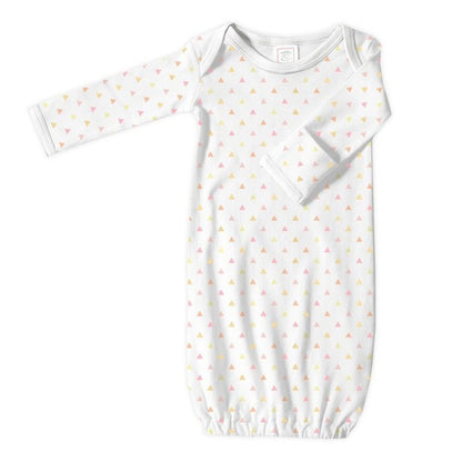 Cotton Gown - Pink Tiny Triangles 1