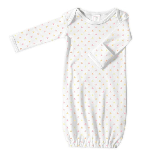 Cotton Gown - Pink Tiny Triangles 1