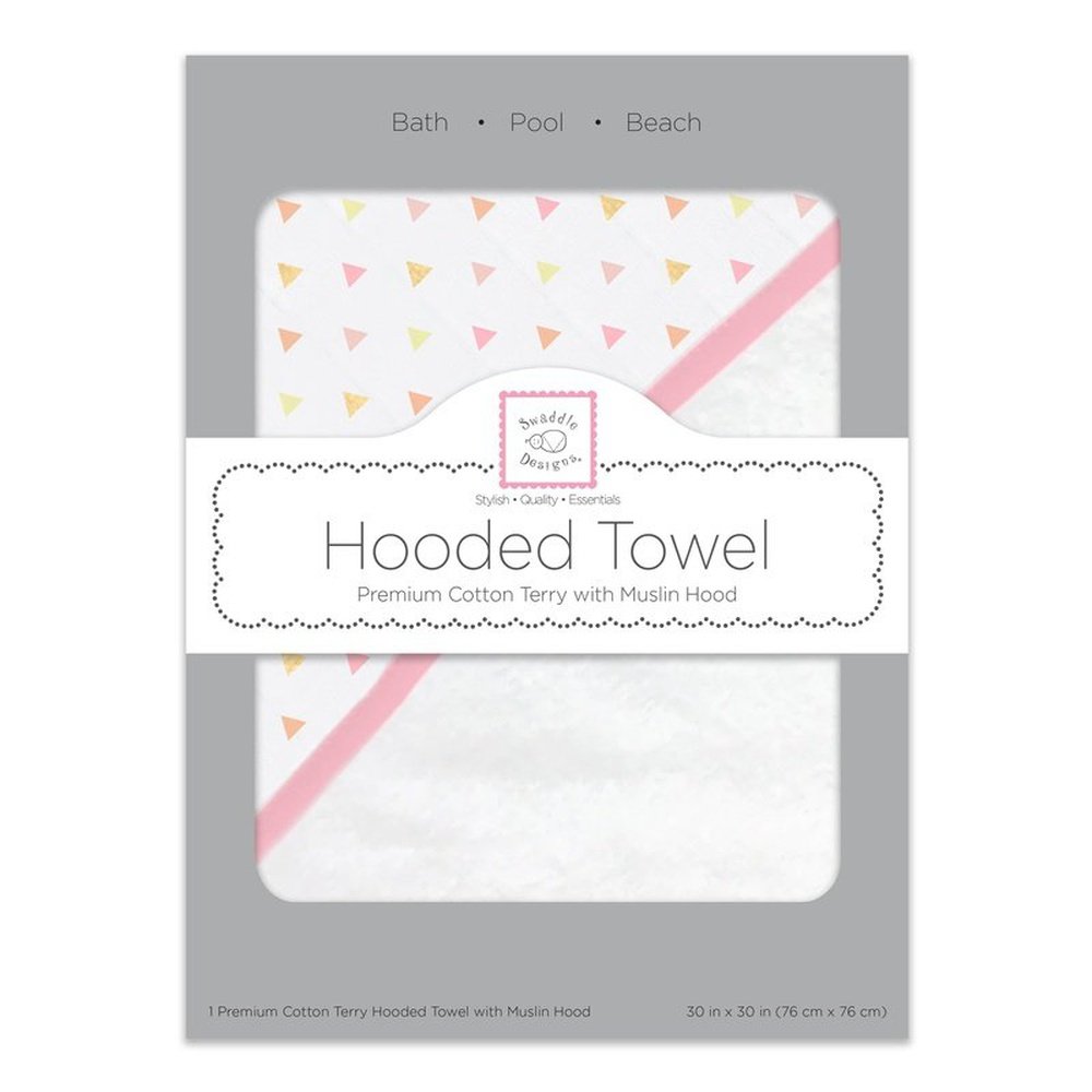 Muslin + Cotton Hooded Towel - Pink 1