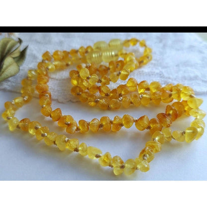 Amber Auksas Raw Lemon Baltic Amber Necklace - 11" & 12" 