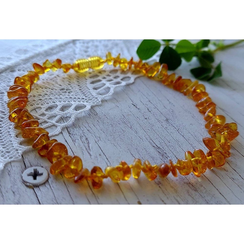 Amber Auksas Gorgeous Fire Honey Baltic Amber Necklace - 11" 