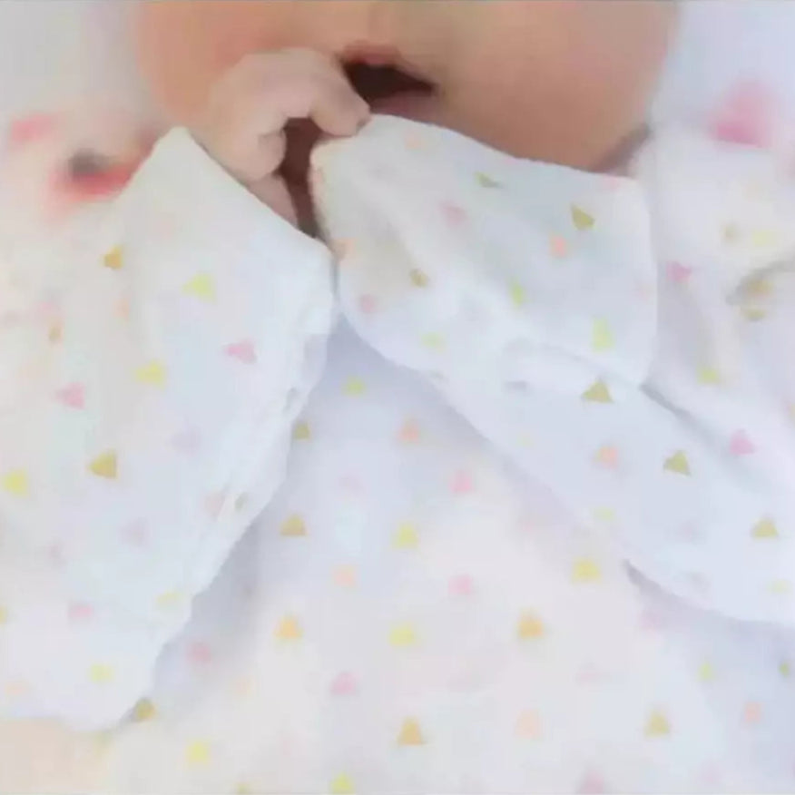 Cotton Gown - Pink Tiny Triangles 2