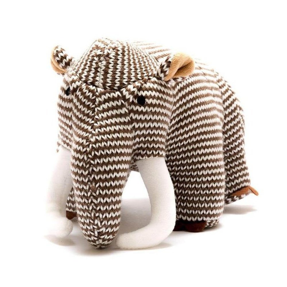 Knitted Woolly Mammoth Soft Toy or Rattle 1