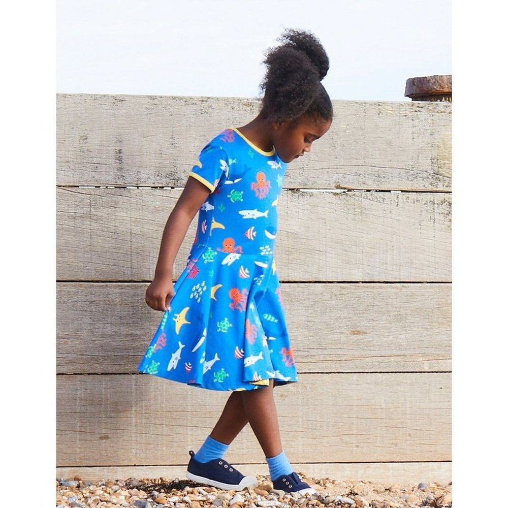 Sealife Print Short Sleeve Skater Dress 2