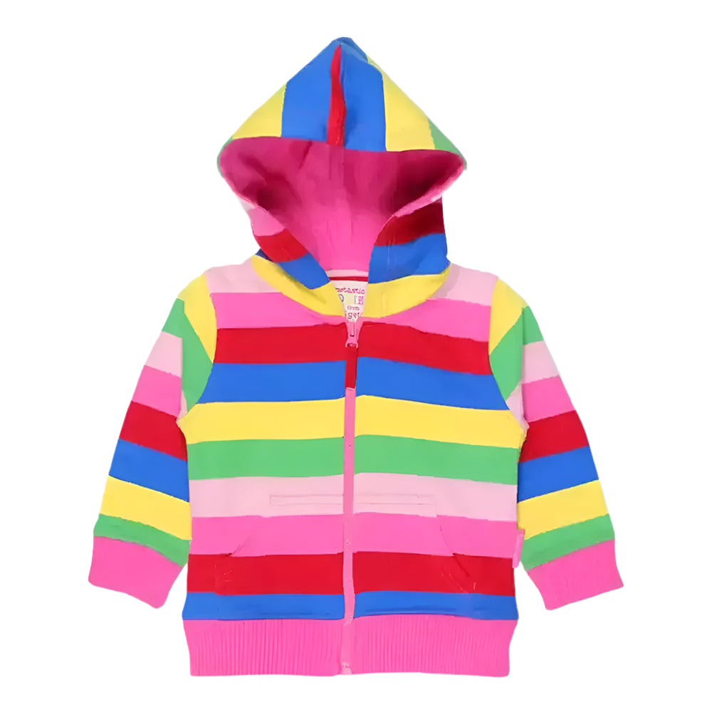 Pink Multi Stripe Zip Hoody 1