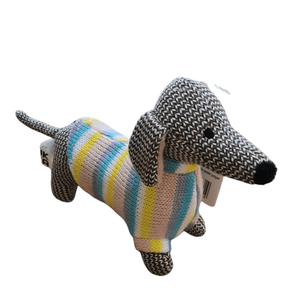 Knitted Sausage Dog - Pastel 3