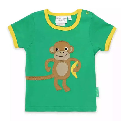 Monkey Applique Short Sleeve T-Shirt 1
