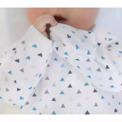 Cotton Gown, Blue Tiny Triangles 2