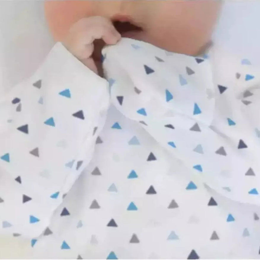 Cotton Gown - Blue Tiny Triangles 2