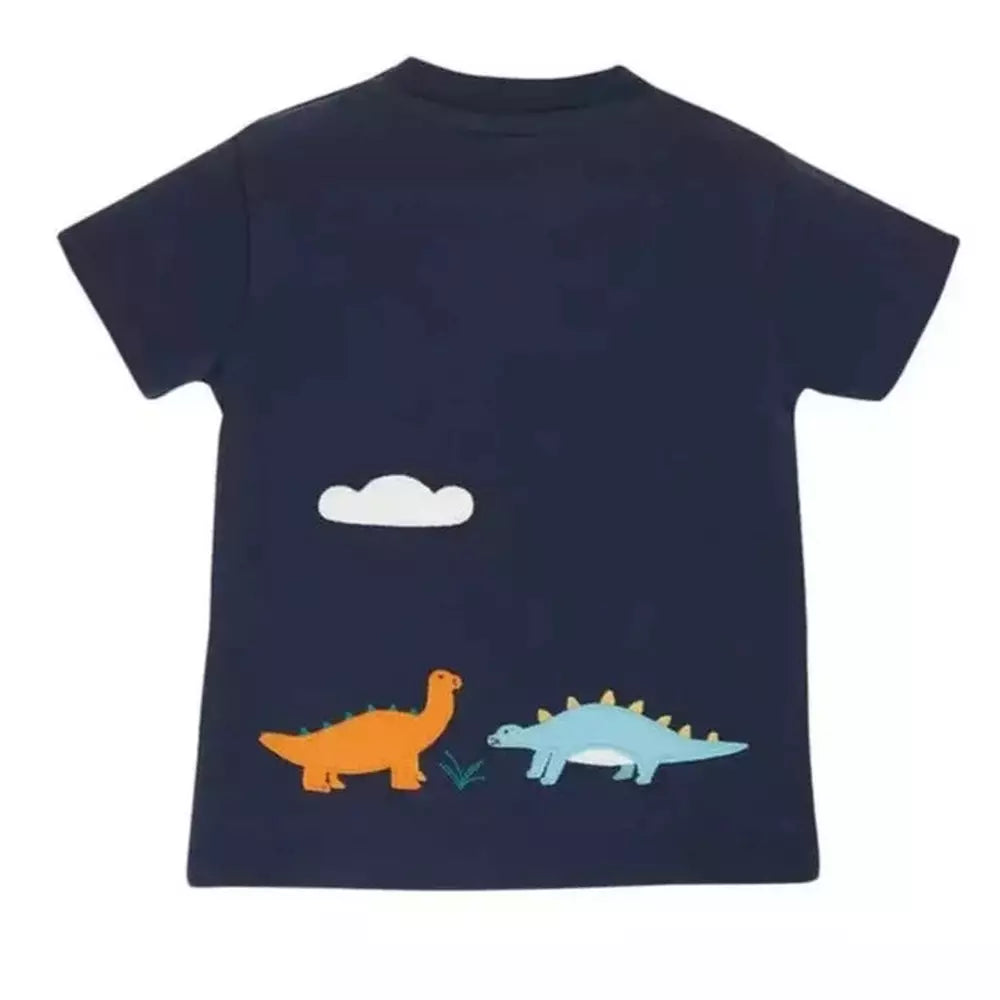 James Applique T-Shirt - Indigo/ Dinos 2