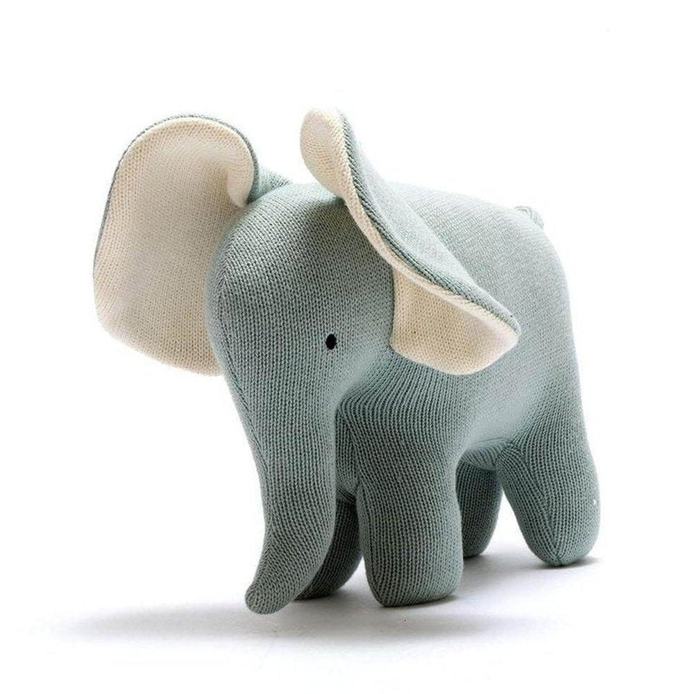 Organic Knitted Elephant - Teal 1