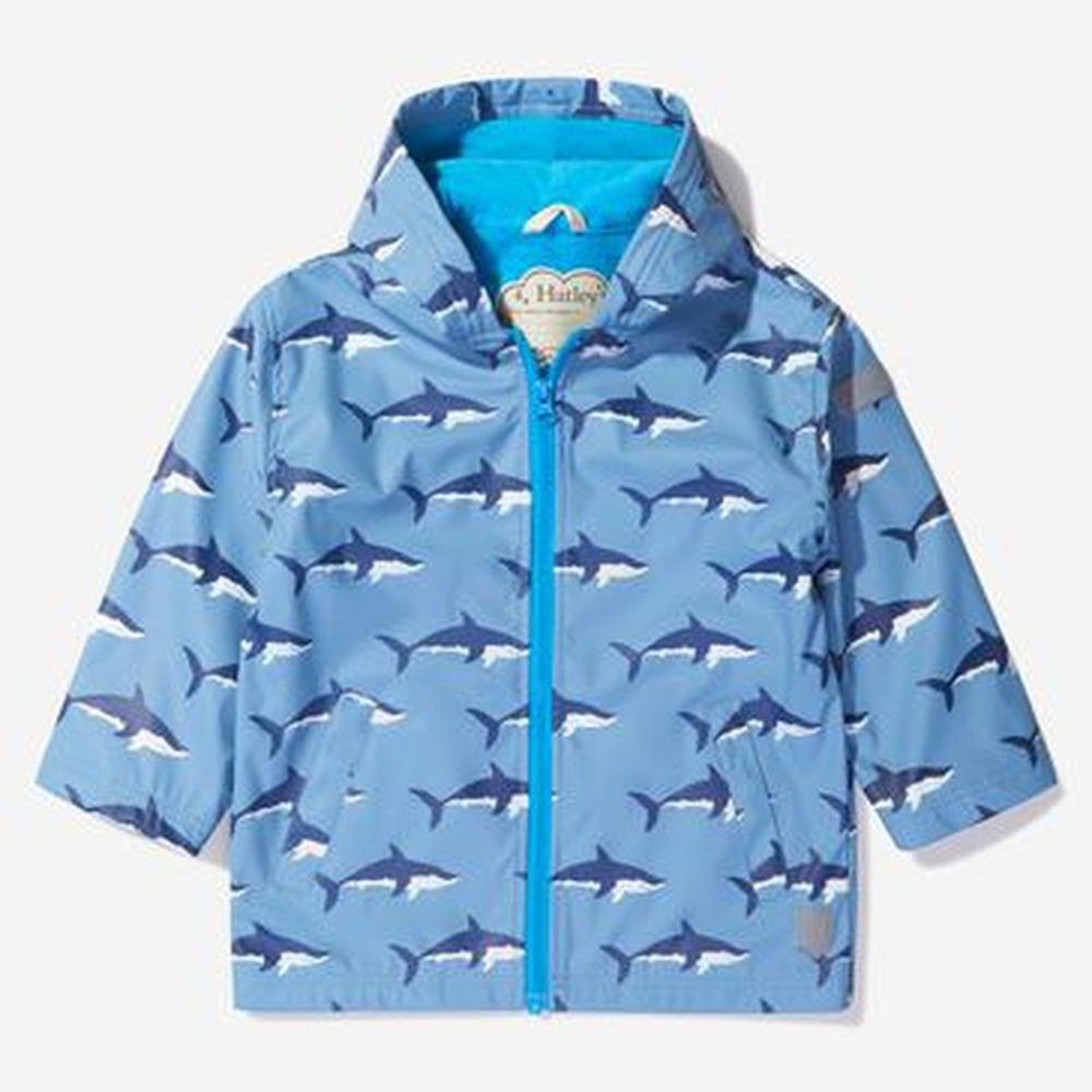 Rain Jacket - Colour Change Swimming Sharks 1