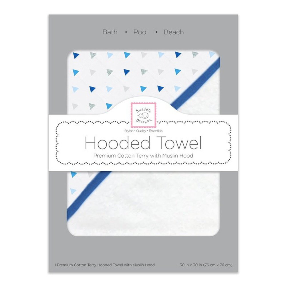 Muslin + Cotton Hooded Towel - Blue 1