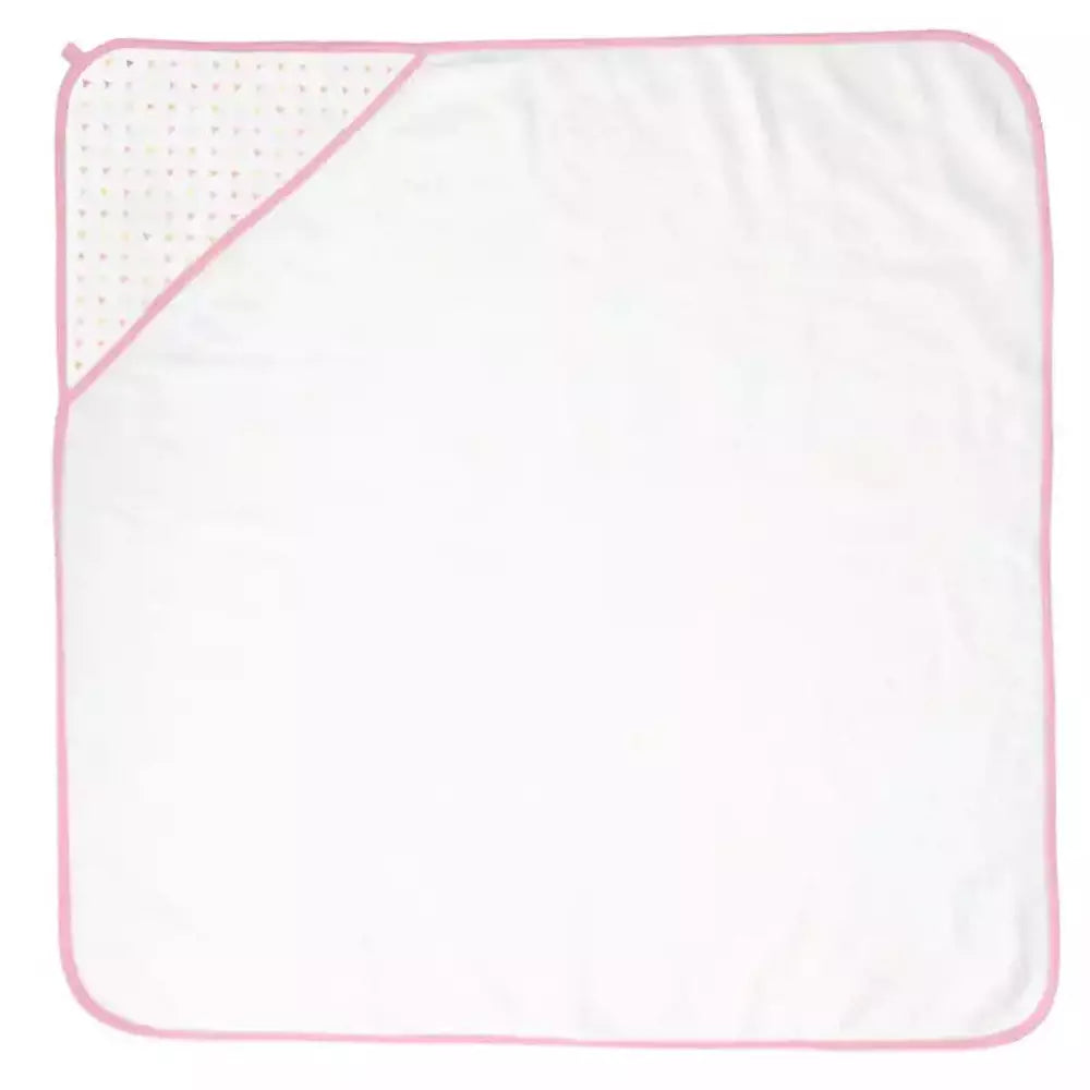 Muslin + Cotton Hooded Towel - Pink 3