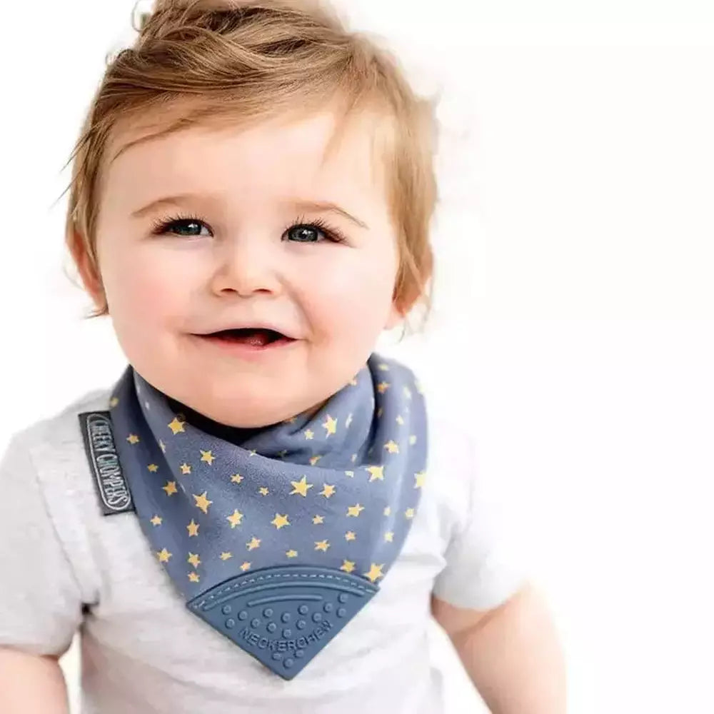 Neckerchew Teething Dribble Bib - Midnight Stars 2