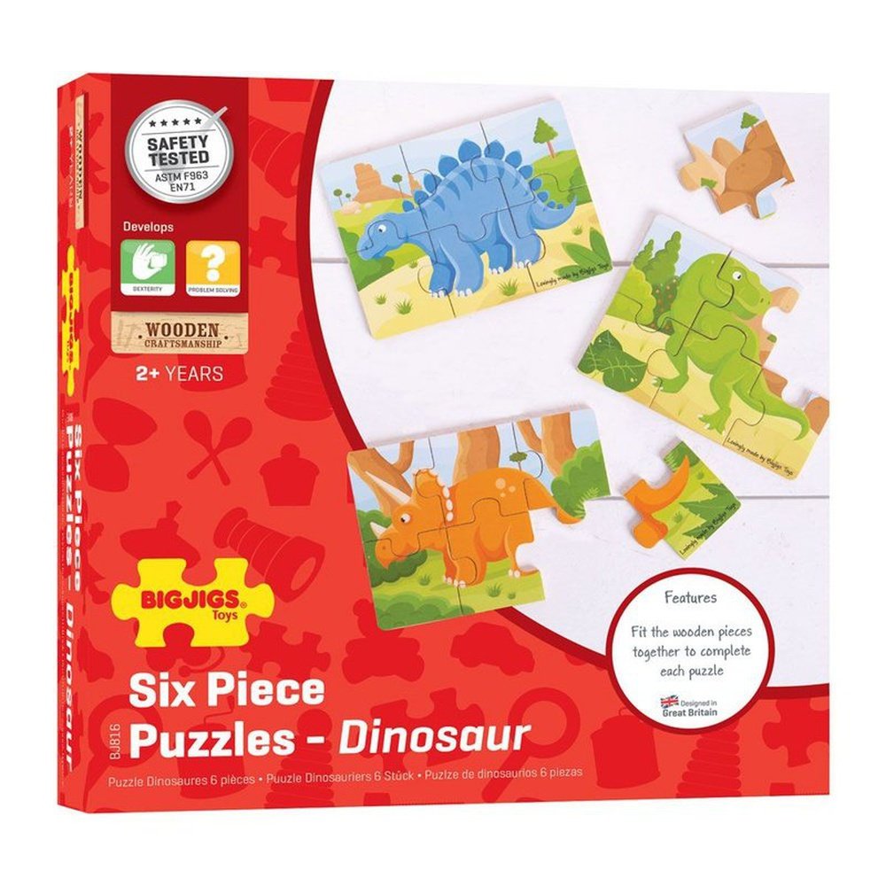 Dinosaur Puzzles - 6pcs 3