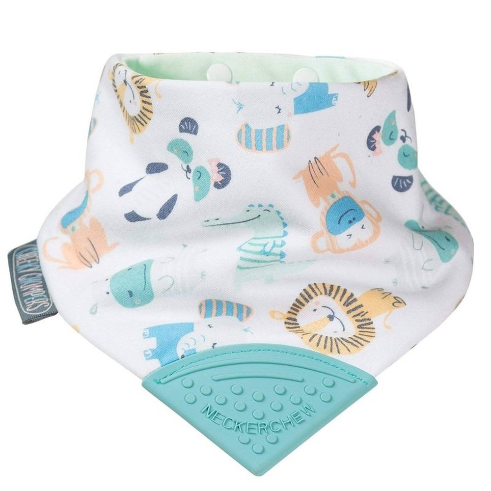 Neckerchew Teething Dribble Bib - Cheeky Animals 1