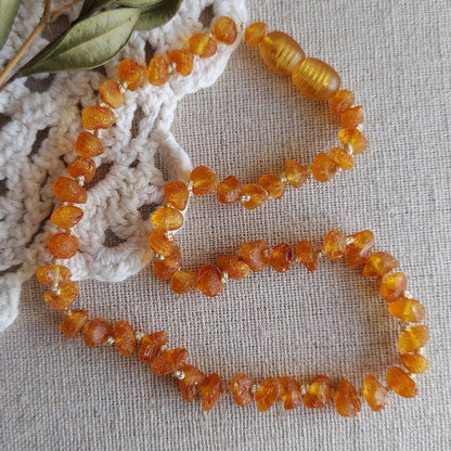 Amber Auksas Raw Honey Baltic Amber Necklace - 11" & 12" 