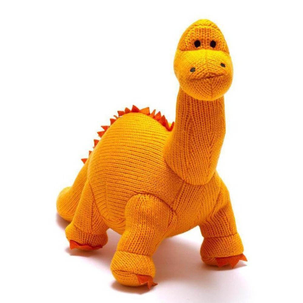 Knitted Diplodocus Soft Toy or Rattle 2