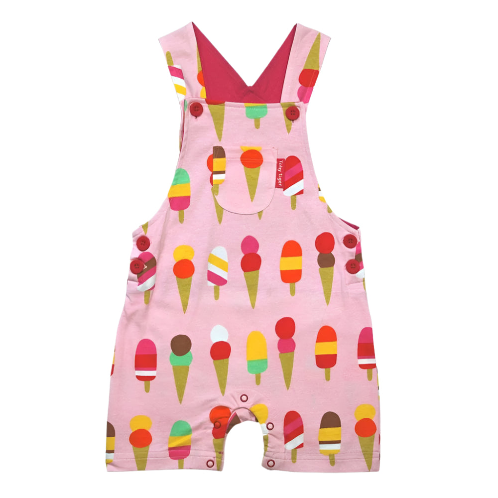 Ice Cream Print Dungaree Shorts 1
