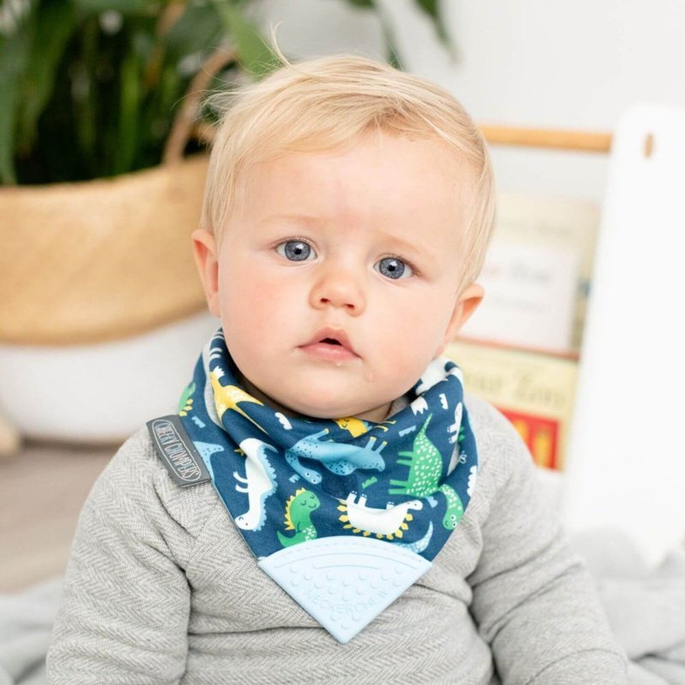 Neckerchew Teething Dribble Bib - Baby Dino 2
