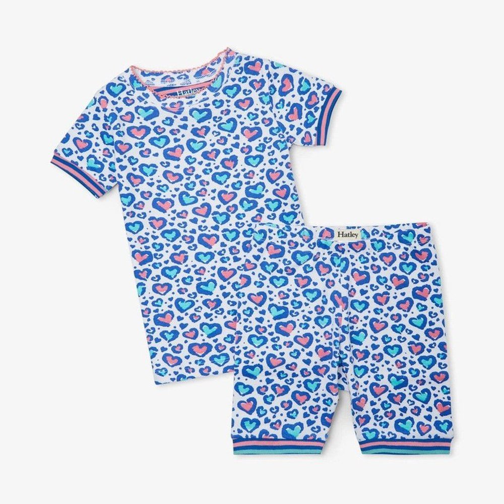 Cheetah Hearts Organic Cotton Short Pyjamas 1