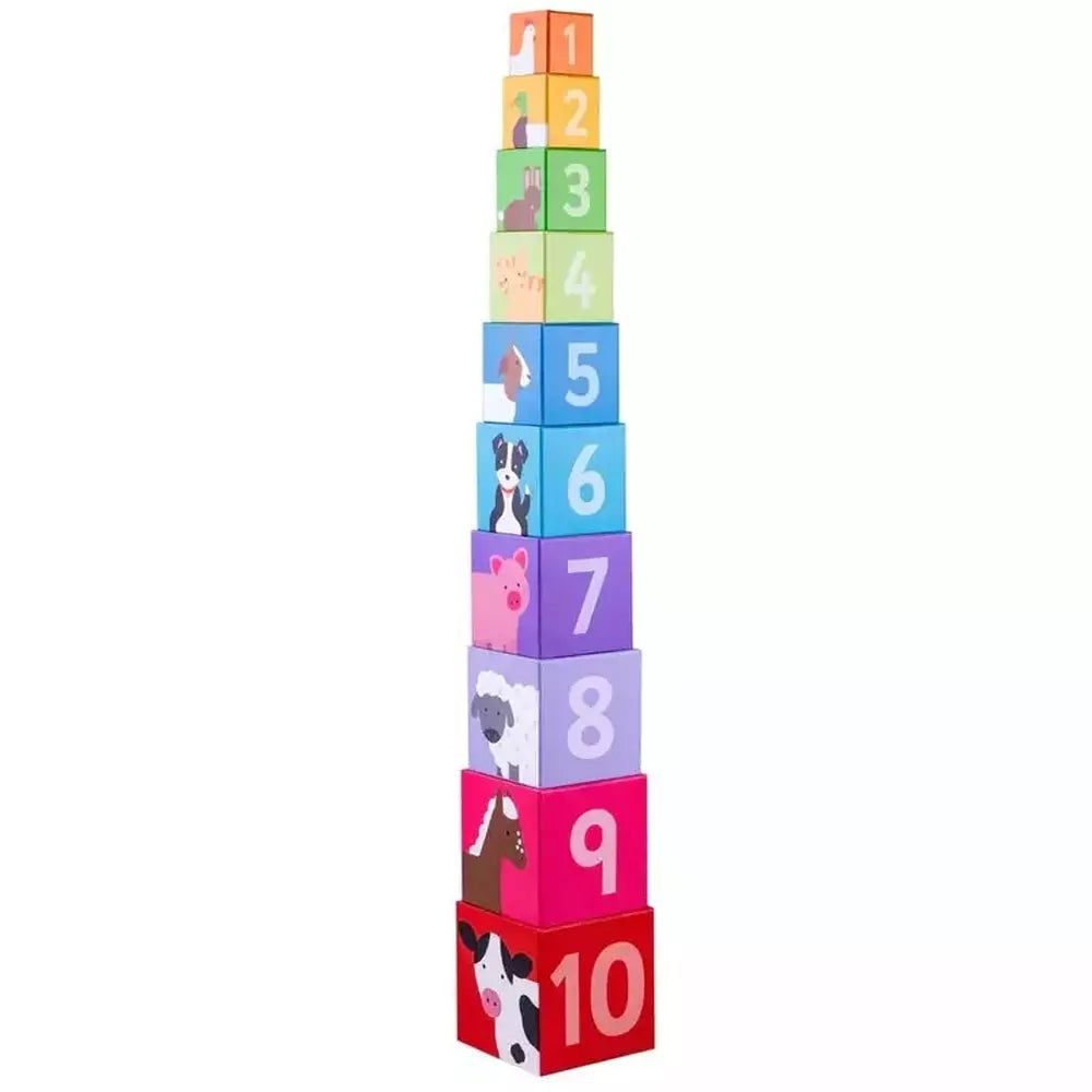 Farmyard Wooden Stacking Cubes 3