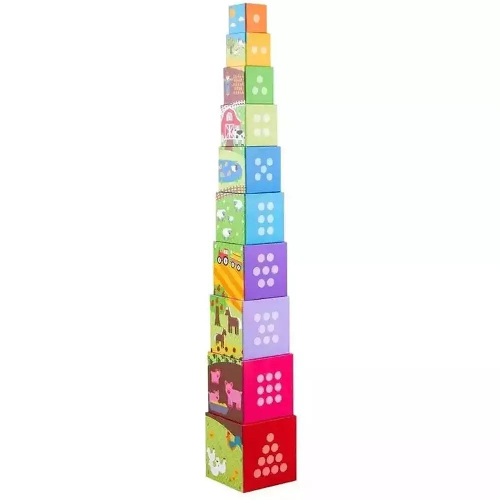 Farmyard Wooden Stacking Cubes 4