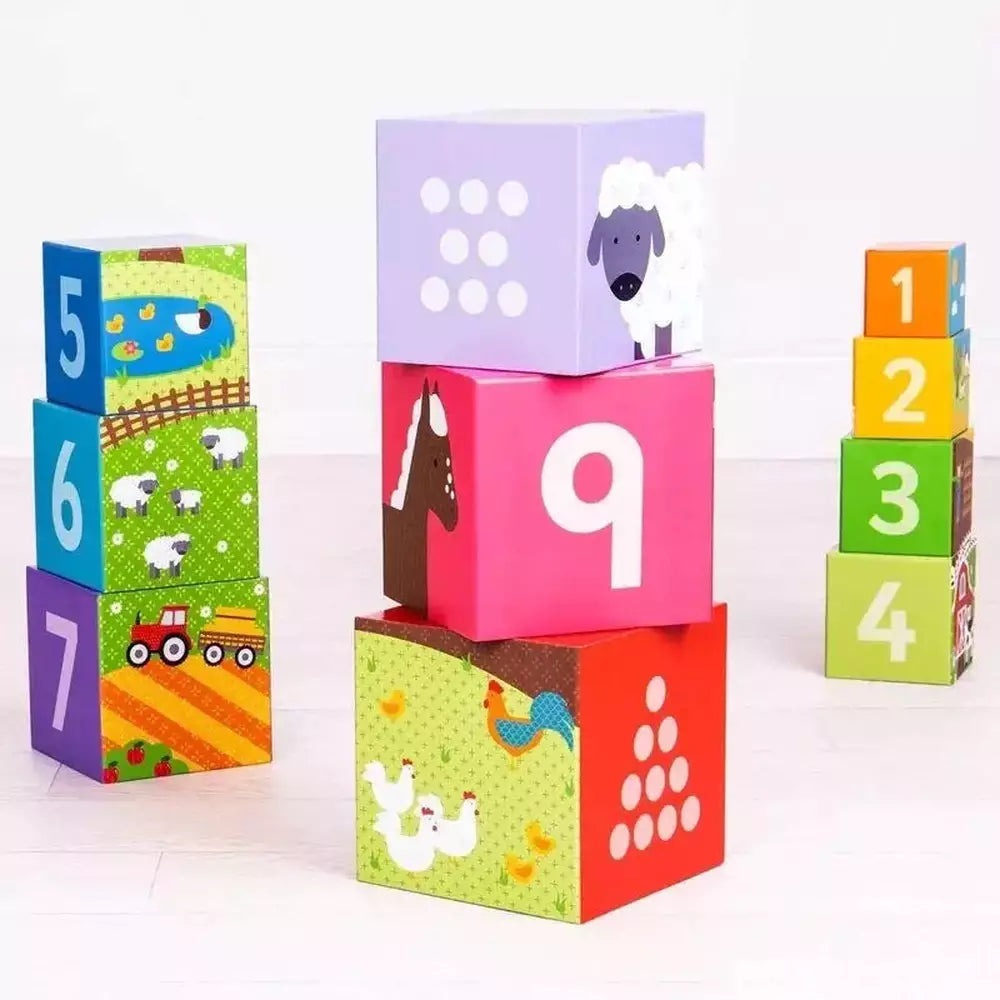 Farmyard Wooden Stacking Cubes 1