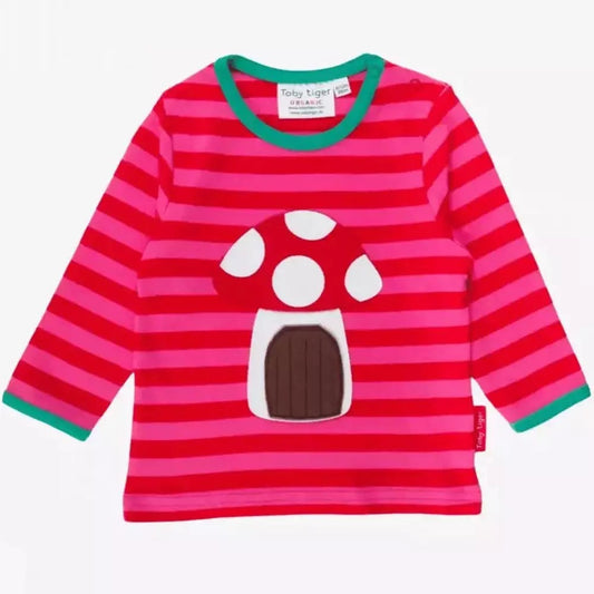 Mouse And Mushroom Applique Long Sleeve Top 1